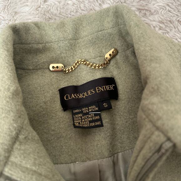 Vintage Green Wool Classiques Entier Small Collared Professional Full Zip Jacket - Picture 7 of 10